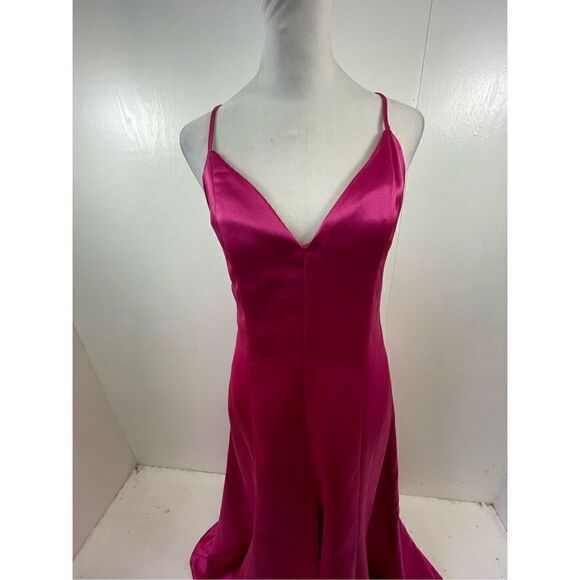 Lovers and Friends NWT Fuschia Saten Gown Size S - Picture 4 of 11